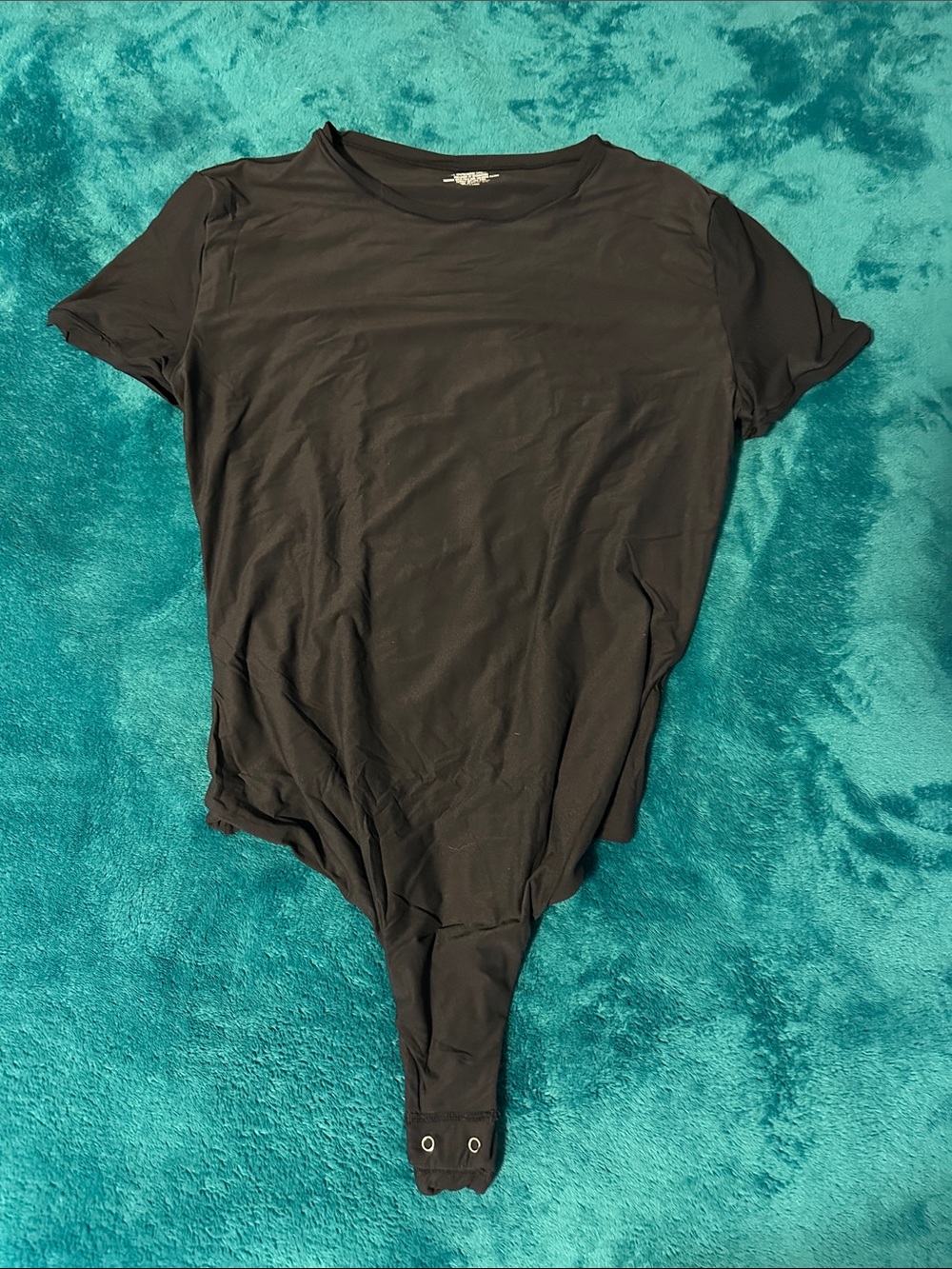Amazon Black Short-Sleeve Snap-Closure Bodysuit